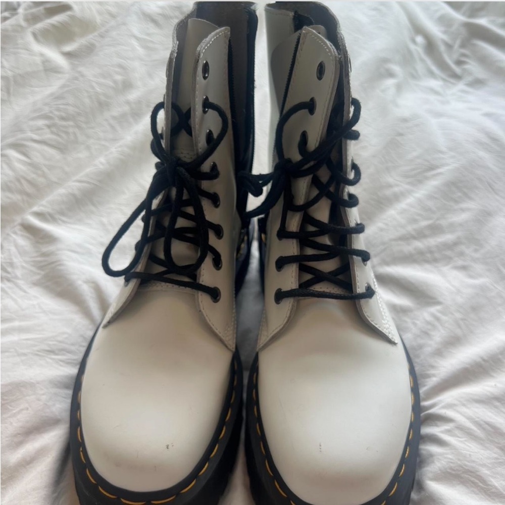 White platform Doc Martin